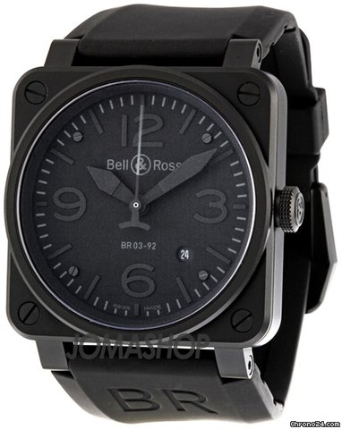 Bell & Ross Aviation Phantom All Black Dial Automatic 42MM Mens Watch BR-03-92-PHANTOM