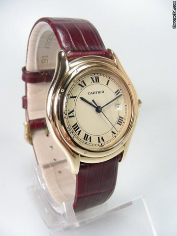 replica Cartier Cougar grande taille or jaune/cuir WATCHES 1 