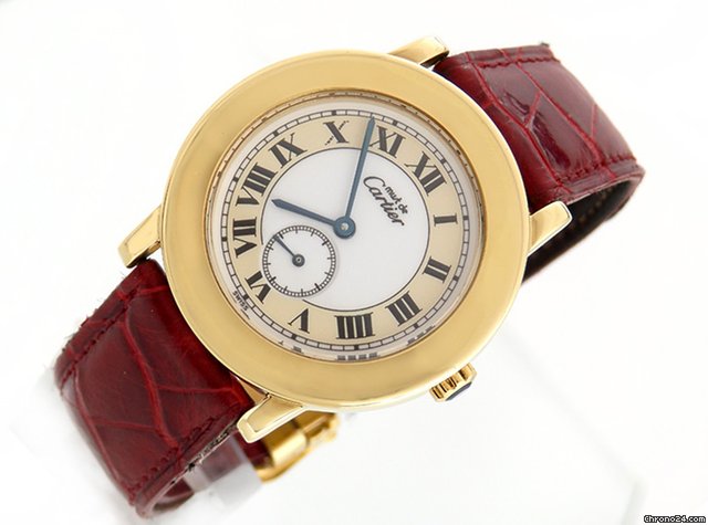 Cartier "must de Cartier" - Silber/vergoldet, Quarz, Leder