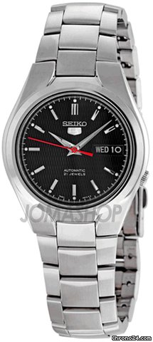 Seiko 5 Black Dial Stainless Steel Mens Watch SNK607