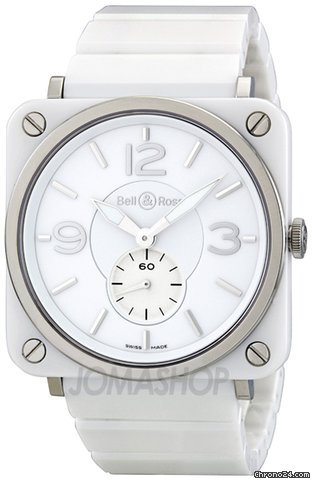 Bell & Ross Aviation 39 MM White Unisex Watch BRS-WH-CERAMIC/SCE