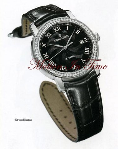 Audemars Piguet JULES AUDEMARS WHITE GOLD DIAMOND w/ BLACK DIAL ON STRAP