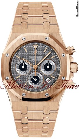 Audemars Piguet ROYAL OAK CHRONOGRAPH ROSE GOLD ON BRACELET w. GREY DIAL NEW
