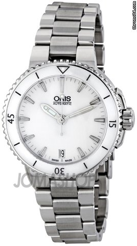 Oris Aquis Date Steel & Ceramic Ladies Watch 733-7652-4156MB