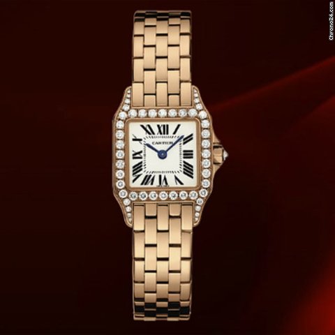 Cartier Santos Demoiselle Oro Rosa E Diamanti Ref. Wf9008z8