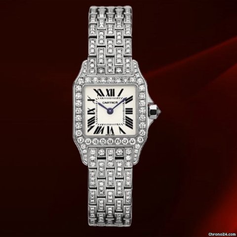 Cartier Santos Demoiselle Oro Bianco E Diamanti Ref.wf9003ya