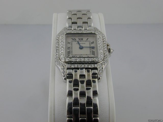 Cartier Panther Ladies Pre-Owned White Gold with diamo