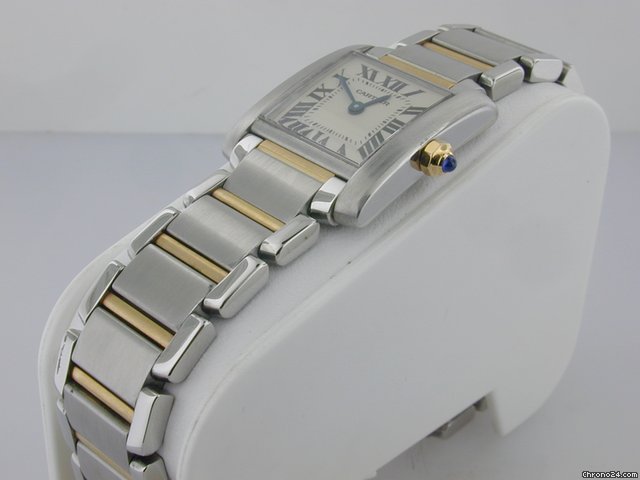 replica Cartier Tank Francaise 18kt Yellow Gold and Steel Midsize Wa WATCHES 1 