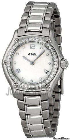 Ebel 1911 White Mother of Pearl Dial Stainless Steel Ladies Watch 9090214-19865P