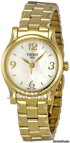 Tissot Stylis-T Mother of Pearl Dial Gold-tone Ladies Watch T0282103311700