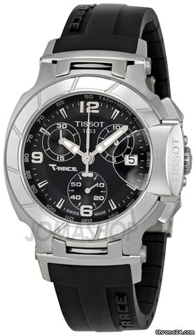 Tissot T-Race Chronograph Black Rubber Strap Ladies Watch T0482171705700