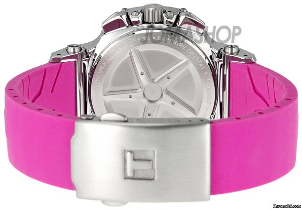 replica Tissot T-Race White Dial Pink Rubber Ladies Watch T0482171701701 WATCHES 1 
