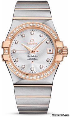 Omega Constellation Chronometer 35 mm Brushed Steel and Red Gold