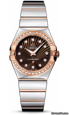 Omega Constellation Quartz 27 mm Polished Steel and Red Gold