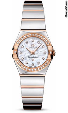 Omega Constellation Quartz 24 mm Polished Steel and Red Gold