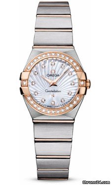 Omega Constellation Quartz 24 mm Brushed Steel and Red Gold