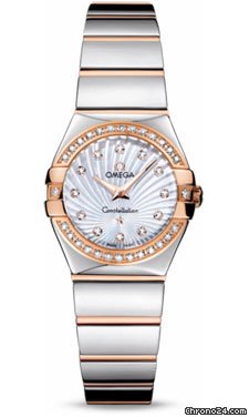 Omega Constellation Quartz 24 mm Polished Steel and Red Gold