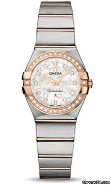 Omega Constellation Quartz 24 mm Polished Steel and Red Gold