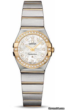Omega Constellation Quartz 24 mm Polished Steel and Yellow Gold