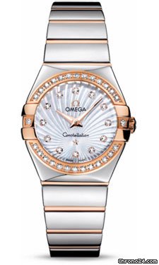 Omega Constellation Quartz 27 mm Polished Steel and Red Gold