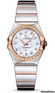 Omega Constellation Quartz 27 mm Polished Steel and Red Gold