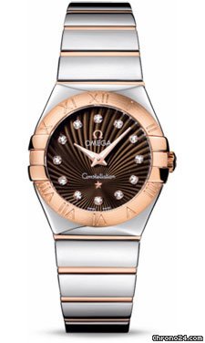 Omega Constellation Quartz 27 mm Polished Steel and Red Gold