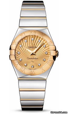 Omega Constellation Quartz 27 mm Polished Steel and Yellow Gold