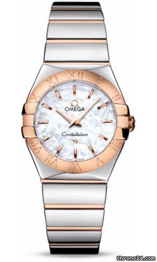 Omega Constellation Quartz 27 mm Polished Steel and Red Gold