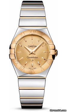 Omega Constellation Quartz 27 mm Polished Steel and Yellow Gold