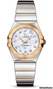 Omega Constellation Quartz 27 mm Polished Steel and Yellow Gold