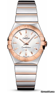 Omega Constellation Quartz 27 mm Polished Steel and Red Gold
