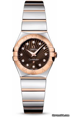 Omega Constellation Quartz 24 mm Polished Steel and Red Gold
