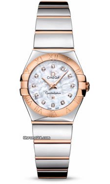 Omega Constellation Quartz 24 mm Polished Steel and Red Gold