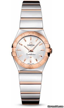 Omega Constellation Quartz 24 mm Polished Steel and Red Gold