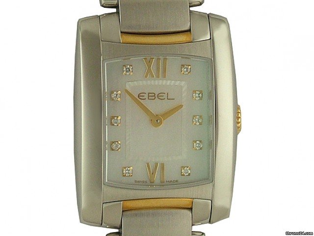Ebel Brasilia Stahl/Gelbgold Diamond Perlmutt30x23mm