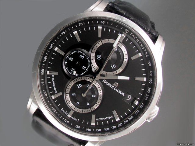 Maurice Lacroix Masterpiece Chronograph, Stahl/Leder, Bj. 92