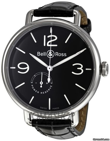 Bell & Ross Reserve De Marche Automatic Black Leather Mens Watch BRWW197BLST