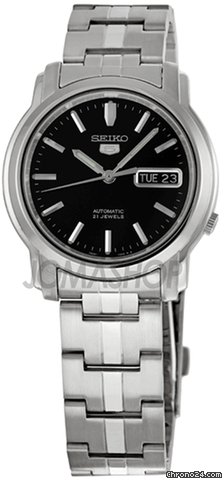 Seiko 5 Automatic Black Dial Stainless Steel Mens Watch SNKK71