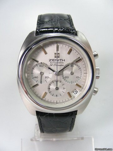 Zenith El Primero chronogaphe acier/cuir cadran silver