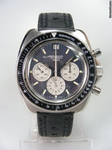 Zenith Movado mvt Zenith El Primero calibre 400 Datron HS 360 chronographe cadran noir trois compteurs silver