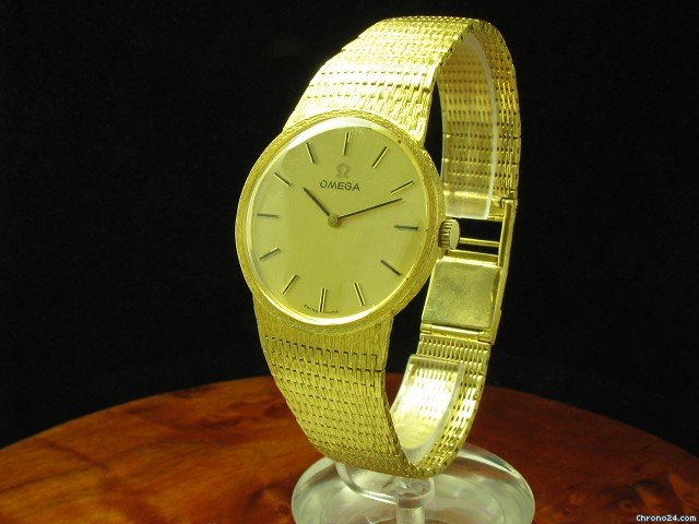 Omega 18kt Gold Herrenuhr Milanaise Armband