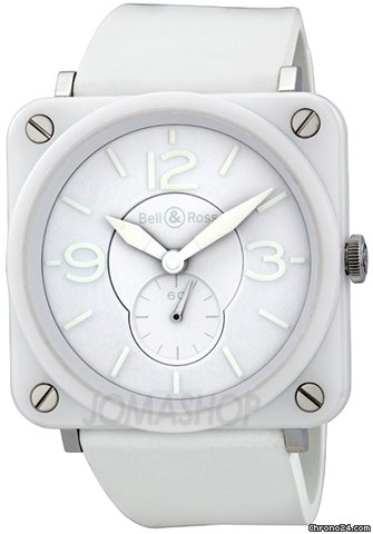 Bell & Ross Aviation White Phantom White Rubber Unisex Watch BRSWHCPHSRB