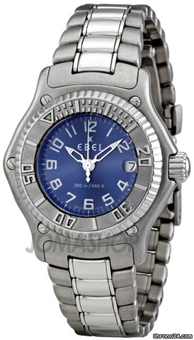 Ebel Discovery Blue Dial Stainless Steel Ladies Watch 9087321/4665P