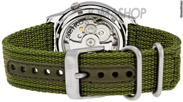 replica Seiko 5 Military Green Dial Automatic Mens Watch SNK805K2 WATCHES 1 