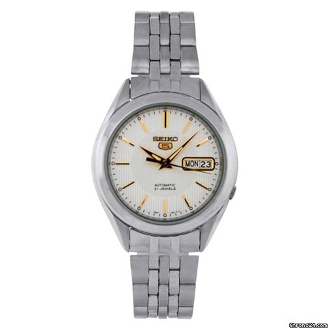 Seiko 5 Silver Dial Stainless Steel Mens Watch SNKL17