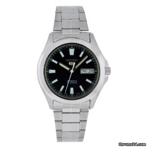 Seiko 5 Black Dial Stainless Steel Mens Watch SNKL07