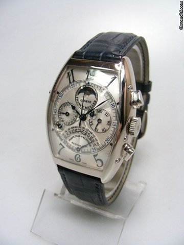 replica Franck Muller Curvex cintee 6850 QPE QuantiEme Perpetuel or blanc automatique chronographe retrograde avec annees bissextiles / Perpetual Calendar wihte gold Chronograph automatique retrograde with leap year WATCHES 1 