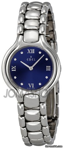 Ebel Beluga Blue Dial Stainless Steel Ladies Watch 1214907