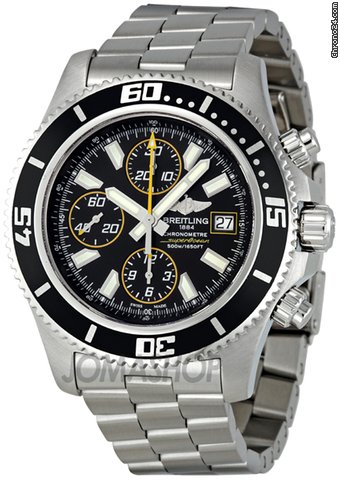 Breitling Superocean Chronograph II Black Dial Mens Watch A1334102-BA82SS