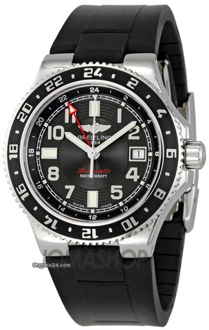 Breitling Aeromarine Superocean GMT Black Dial Mens Watch A3238011-BA38BKRD